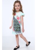 Kleid mit Pfau, Minze NDZ8128 – Online-Shop – Boutique